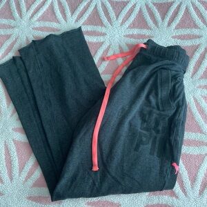 Victoria's Secret Dark Gray Joggers with Pink Drawstring